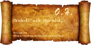 Ondrásik Herold névjegykártya